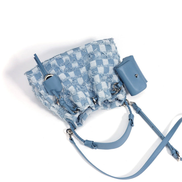 Celestia Denim Fringe Hobo Bag