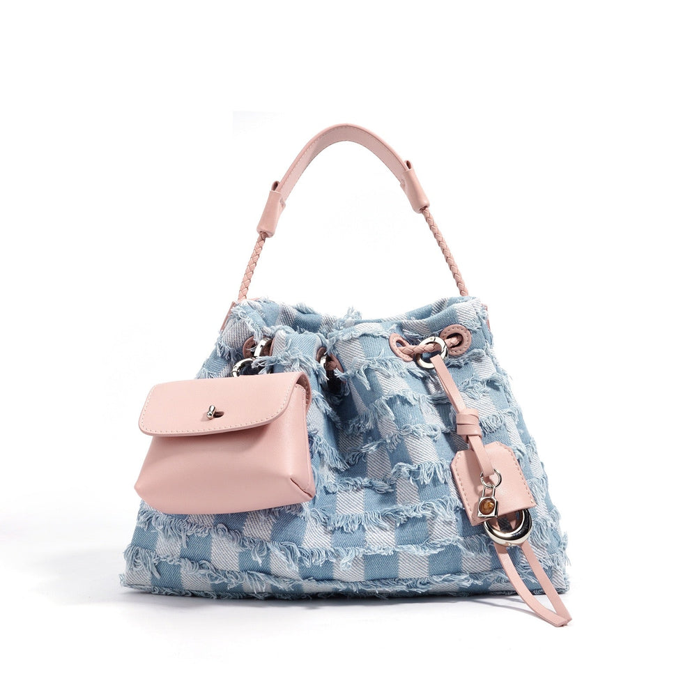 Celestia Denim Fringe Hobo Bag